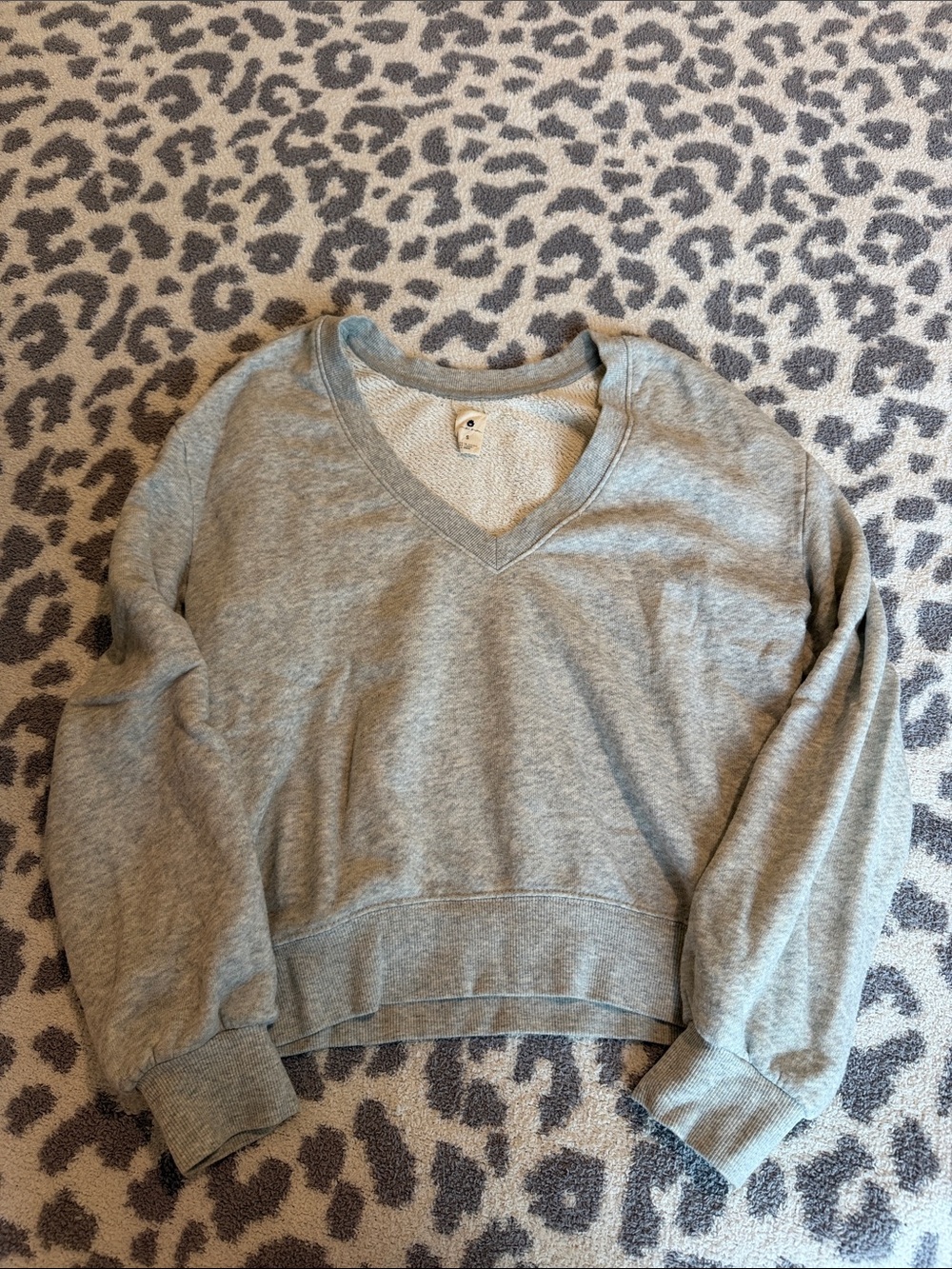 Spiritual Gangster Grey V-Neck Lightweight Sweatshirt